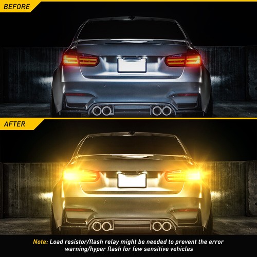 7443 7440 7444 LED Turn Signal Parking DRL Side Marker Light Bulbs Amber Yellow - Picture 9 of 14