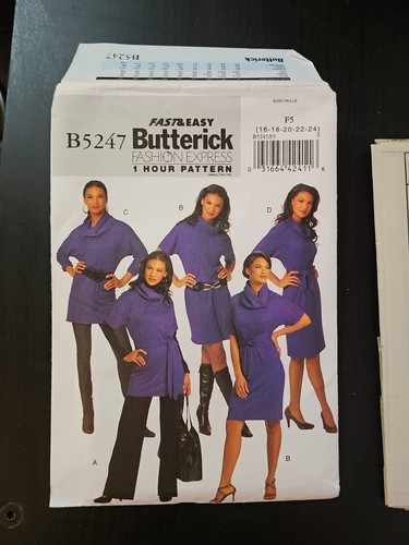 OOP Butterick Schnittmuster Misses Kleid Plus Größe 16 - 24 oder 16 - 26 Ihre Wahl - Bild 1 von 4