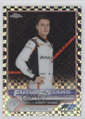 2022 Topps Chrome Formula 1 Checker Flag Refractor Marcus Armstrong #84 10kw