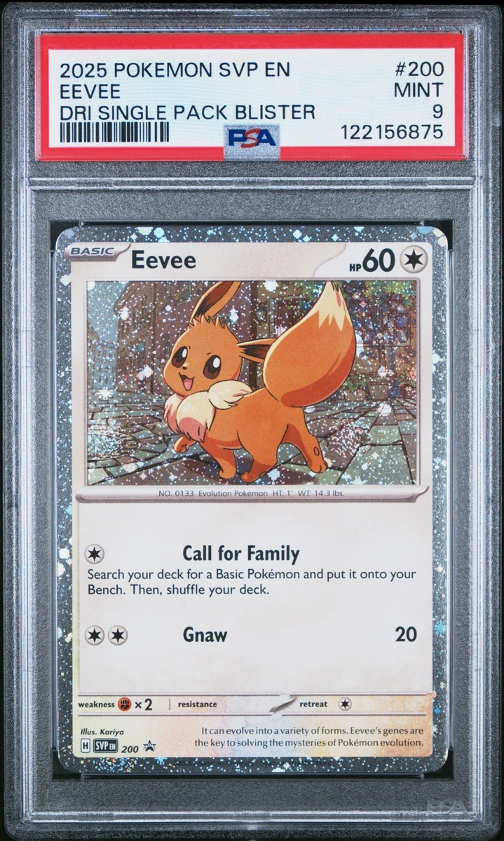Eevee Pokémon TCG Professional Sports Authenticator (PSA) Grade 9