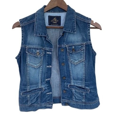 Basement Jeans ''My Jacket'' Denim Button Front Vest - Large