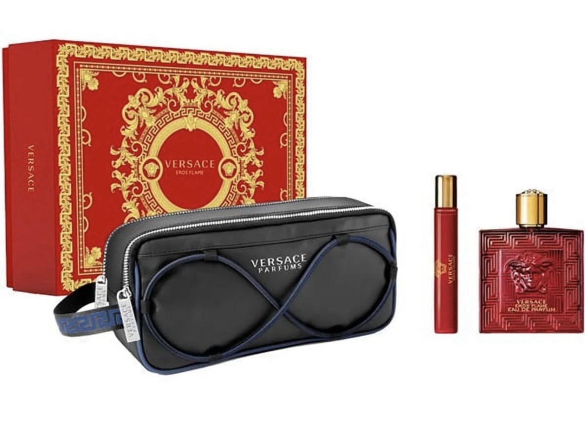 New Versace Eros Flame Eau De Parfum 2 Pcs Set With Bag Limited