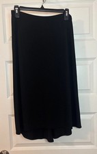 VTG Gap Black Asymmetrical Slinky Midi Skirt SZ M Y2K A Line Mini Fish Tail