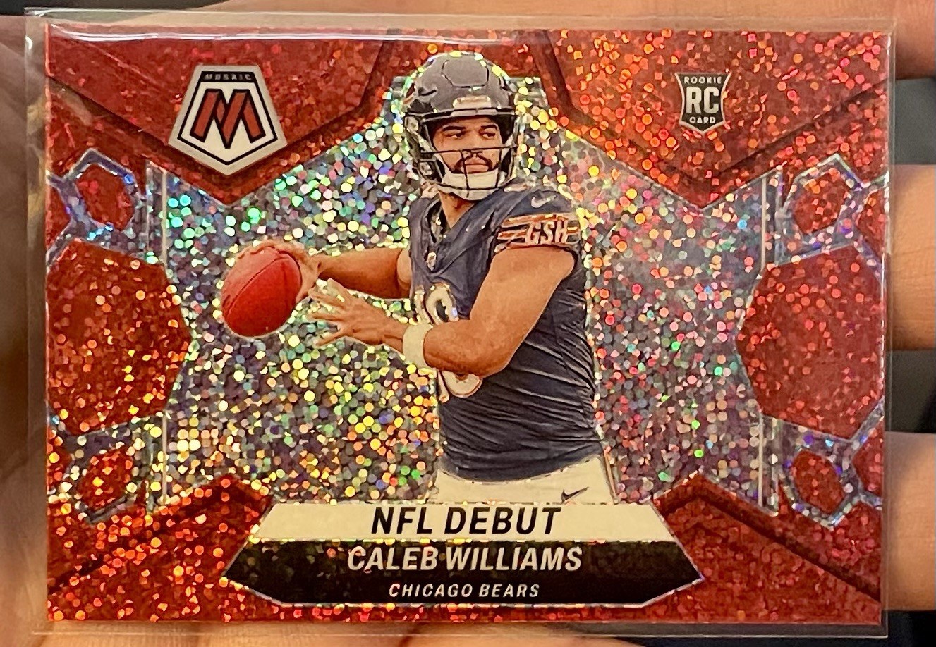 2024 Panini Mosaic NFL Debut Caleb Williams Rookie Red Sparkle SP Bears CLEAN