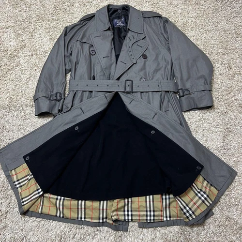 Trench Burberry vintage anni 80 manica 1 pezzo Nova Check uomo #EC AGA