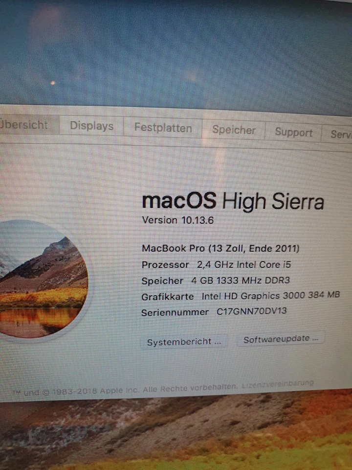 Apple MacBook Pro 13“ Ende 2011 i5 500GB HDD 4GB Ram  - Bild 4 von 4