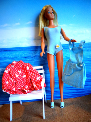 VTG Malibu tnt Barbie 1971 Mattel #1067 Japan w Sport Star Fashion & Dusty Suit