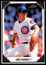 1991 Leaf Greg Maddux #127 Cubs gray back black-frame early career classic issue