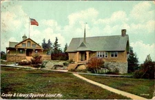 Squirrel Island ME Casino & Library Postcard 1916 Winthrop ME Postmark