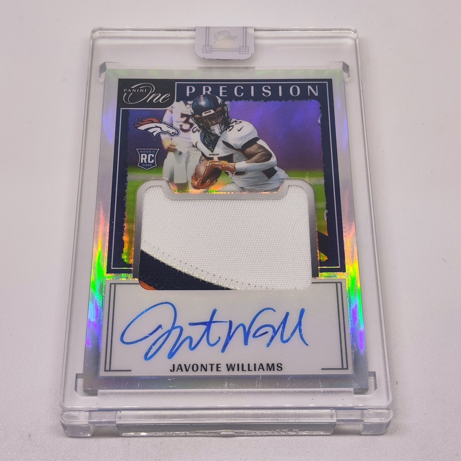 2021 Panini One Football Precision Rookie Patch Auto JAVONTE WILLIAMS /75!!