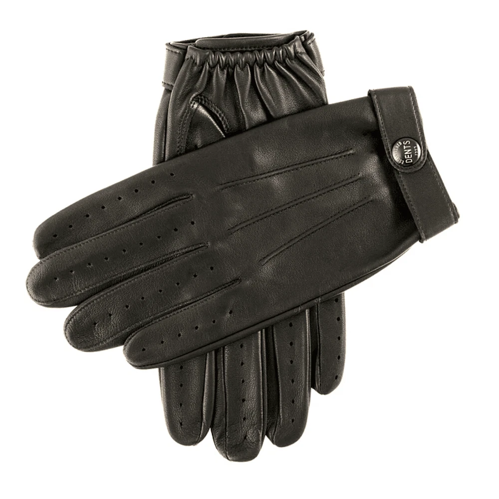 Dents Fleming Leather Driving Gloves BLACK