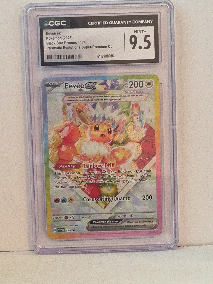 Pokemon CGC Mint+ 9.5 Eevee ex 174 Scarlet & Violet Black Star Promo Card Holo