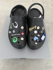 Balenciaga x Crocs Jibbitz Mules - Black - Si...