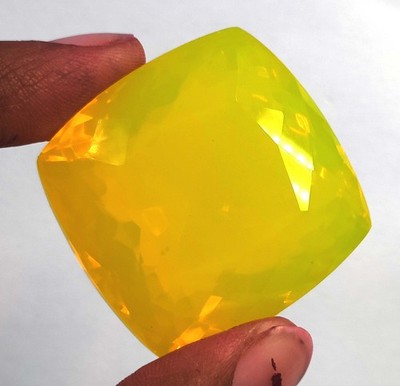 Excellent Quality 176 Ct Natural Yellow Opal Cushion Shape IGL Gemstone 6AHI
