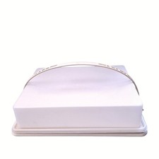 Tupperware Cake Taker Carrier Server Square Beige Vintage Party Picnic Container