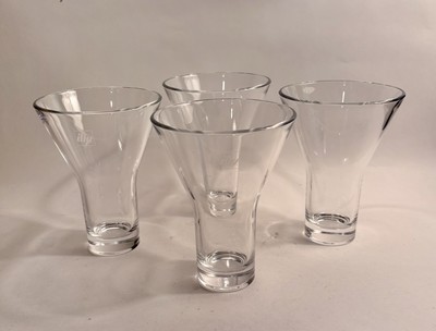 Set of 4 Illy Logo Caffe Latte Glasses Matteo Thun Design 9oz  5.25'' Tall