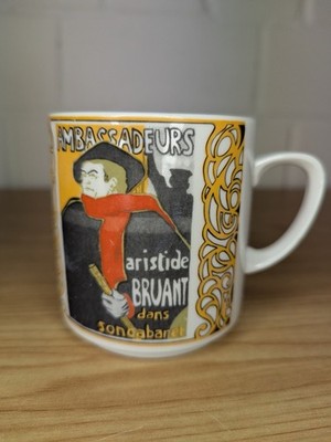 Monopoli  TASSE BECHER Porzellan Ambassadeurs Aristide Bruant Toulouse Lautrec
