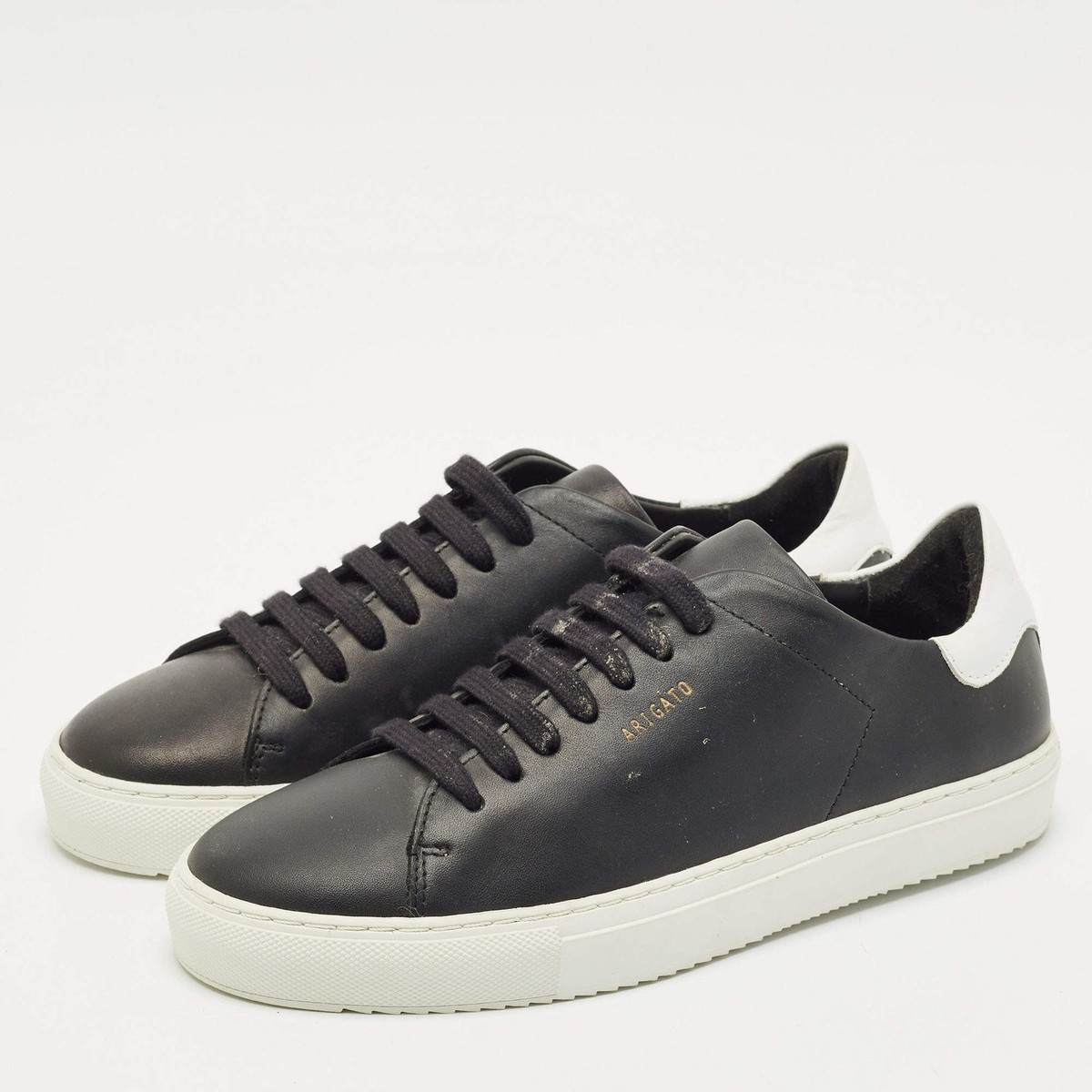 Axel Arigato BlackWhite Leather Clean 90 Low Top Sneakers 