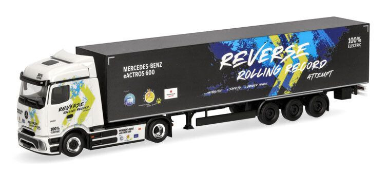 HERPA MERCEDES BENZ eActros 600 camion de collection haut de gamme avec remorque 3 essieux