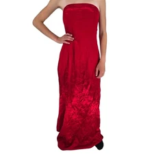 Vtg Y2K JESSICA MCCLINTOCK Gunne Sax Red Satin Formal Maxi Gown Prom 4 NEW