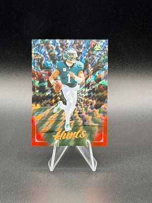 JALEN HURTS 2025 Panini Luminance #17 Red Prizm Parallel 05/25