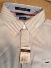 TOMMY HILFIGER NWT XL BLUE OXFORD STRIPED L/S EMBROIDERED LOGO 100% COTTON MINTY