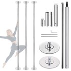 Yescom 3 Pack 9.25 FT Spinning Static Dancing Pole Kit for Studio Club Silver — photo 1