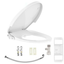 Round Bidet Toilet Seat, Self-Cleaning Dual Nozzles for Frontal  Rear