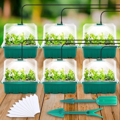 Yskea Seed Starter Tray with Light, 6PCS Kit Medium, Green 