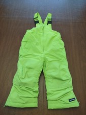 Lands End Kids Lime Iron Knee Insulated Grow-A-Longs Snow Bib Overalls 2T EUC