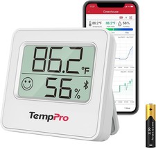 TempPro TempAir Bluetooth Hygrometer Thermometer 260FT Humidity Meter Sensor.