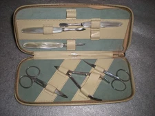Vintage Griffon Germany 6 Piece Manicure Set With Case MISSING 1 TOOL