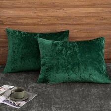 Truly Velvet Pillowcases Standard Size, No 26" x 20" Pack of 2 Emerald Green