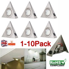 1/2/6/10X LED Kitchen Under Cabinet Cupboard Triangle Light Kit Cool Warm White