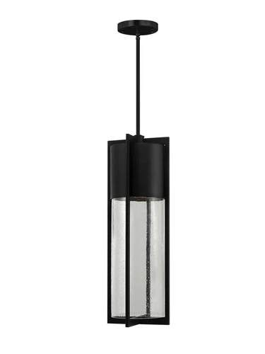 Hinkley Shelter 1328BK Outdoor Hanging Pendant Light Black Clear Glass 24.5"H - Picture 2 of 17