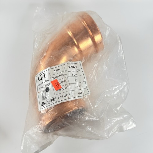 CFI CopperFit 9P9008 3β Copper Press XL 90 Degree Elbow P x P Fitting New NOS