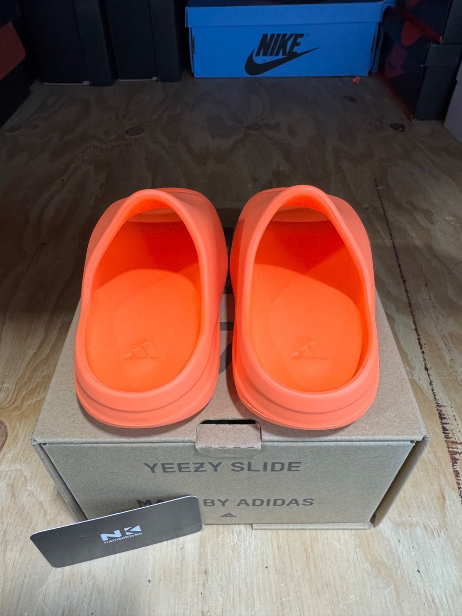 Adidas Yeezy Slides Kids 'Enflame Orange' KIDS SZ 9K | eBay