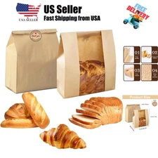 Large Paper Bread Bags for Homemade Sourdough-Bread Packaging Bag for Gifting...