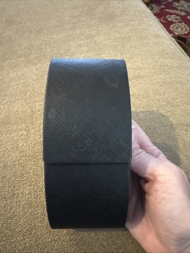 Occhiali da sole Prada Saffiano in pelle nera solo custodia rigida (TD)