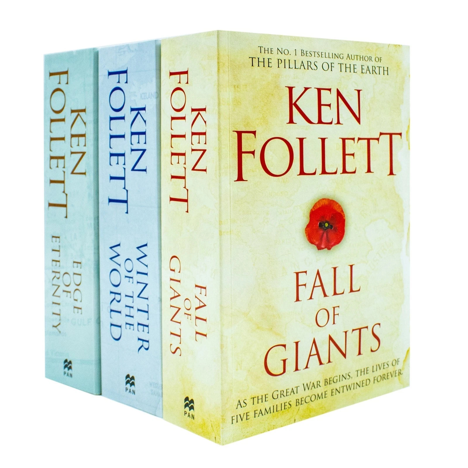 Century Trilogy Collection 3 Books Set by Ken Follett Fall of Giants, Edge