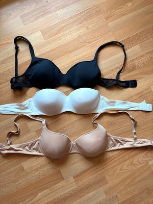3er BH Set mit Bügel und ohne Bügel 75C beige creme schwarz 1x ohne Träger