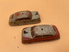 2 Vintage Argo Metal Tin Cars Litho Ambulance  Fire Chief Japan Pressed Tin