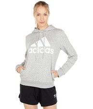 Adidas L28313 Women's Gray Essentials Logo Fleece Pullover Hoodie Size S