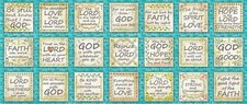 Rejoice Inspirational Sayings Religious Patches 18x44" Cotton Fabric Panel