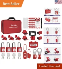 Versatile Lockout Tagout Safety Kit for Electrical Maintenance with 30 Devices