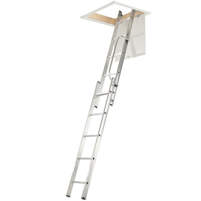 Dachbodenleiter Werner 76002 2-teilig Alu Metall Dachbodenzugang & Handlauf 2,69m