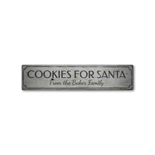 Cookies For Santa, Custom From Family - Rustic Distressed Wood Sign
