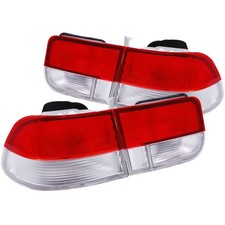 ANZO for 1996-2000 Honda Civic 2Dr Taillights Red/Clear - OEM 4pc