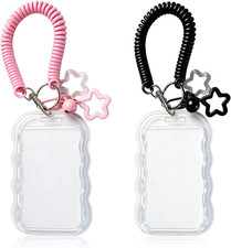2 Pack Cute Photocard Holder Keychain Kpop Photo Card Holder, Transparent PC Hol