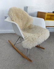 White Moulded Rocking Armchair With Arms, Wooden Runners 70 x 63 x 63cm